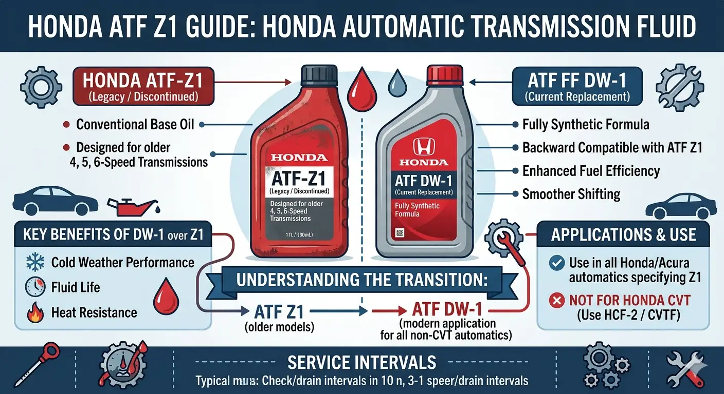 Honda ATF Z1 automatic transmission fluid bottle for Honda vehicles